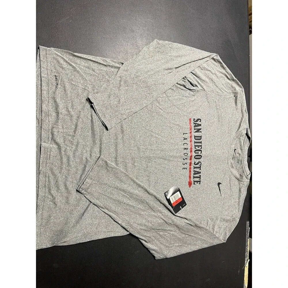 Nike San Diego State Lacrosse Men's Legend Dri-Fit Long Sleeve T-Shirt  Size L